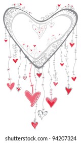 large tender heart. Elegant illustration of the Valentine's Day.
