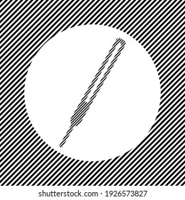 A large thermometer symbol in the center as a hatch of black lines on a white circle. Interlaced effect. Seamless pattern with striped black and white diagonal slanted lines