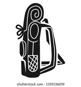 Large tourist backpack side icon. Simple illustration of large tourist backpack side vector icon for web design isolated on white background