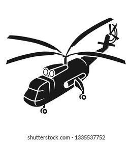 Large transport helicopter icon. Simple illustration of large transport helicopter vector icon for web design isolated on white background