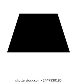 A large trapezoid symbol in the center. Isolated black symbol