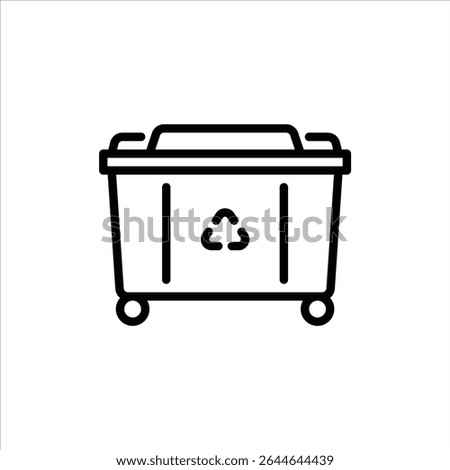 Large Trash bin outline icon. trash bin black line illustration.