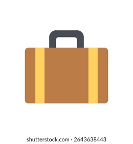 Une grande valise de voyage avec poignée, dessinée dans un style plat moderne. Convient aux applications d'aéroport, aux listes de colisage ou aux outils de planification des vacances.