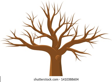 Large tree with no leaves vector