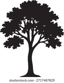 Grande silhueta de árvore que representa o crescimento, a força e a natureza.