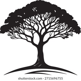 Große Baum Silhouette symbolisiert Natur, Wachstum, Umwelt und Nachhaltigkeit.