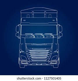 Large Truck Separate Trailer Transportation Agricultural Stock Vector ...