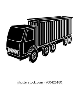 A large truck for the transport of goods. Transportation and delivery single icon in black style isometric vector symbol stock illustration web.