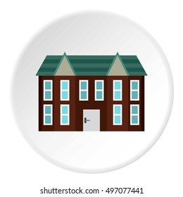 Large two storey house icon. Flat illustration of large two storey house vector icon for web