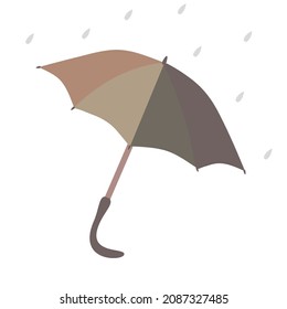 Large umbrella open from rain. Vector illustration for image of an umbrella, bad weather, pictures with image of protection from rain.