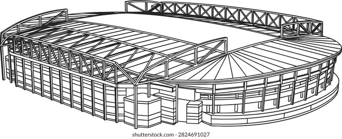 Large unfinished stadium under construction