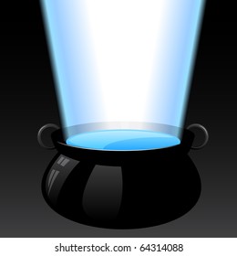 A large vat of magical glowing water