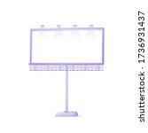Large vector advert board sign illustration. Big empty street stand. Commercial billboard mockup design with copy space. Isolated object on white background. Announcement banner