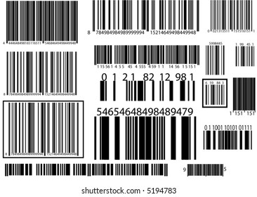 Numbered Barcodes Various Standards Not Real Stock Vector (Royalty Free ...