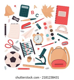 large vector collection of school supplies