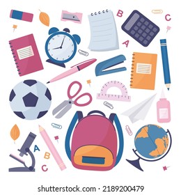 large vector collection of school supplies
