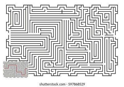 Maze horizontal vectorial grande con respuesta 37