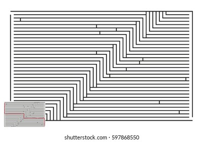 Large Vector Horizontal Maze with Answer 39