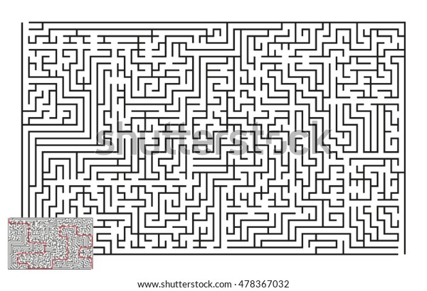 large vector horizontal maze answer 1 stock vector royalty free 478367032 shutterstock