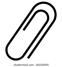 Large vector illustration of black paper clip icon 