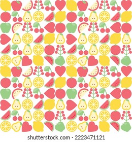 Large vector pattern with fruits and berries