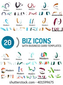 Large vector set of business line logos