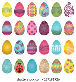 Large Vector Set of Easter Eggs - EPS10