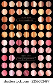 A large vector set with gradients. A creative element for your design or logo. Working bright gradients. Precious Metal