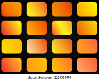 A large vector set with gradients. A creative element for your design or logo. Working bright and colorful gradients. Orange