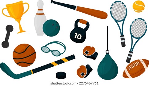 large vector set of sport clip art 