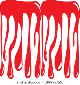 Large Vector tomato Red Blood splatter art illustration design unique editorial red color food stain decoration image. 