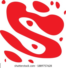 Large Vector tomato Red Blood splatter art illustration design unique editorial red color food stain decoration image. 