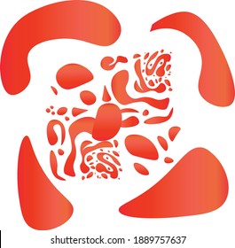 Large Vector tomato Red Blood splatter art illustration design unique editorial red color food stain decoration image. 