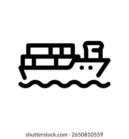 Large Vessel with Multiple Shipping Containers for Maritime Logistics