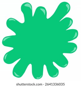 Large vibrant green paint splash with organic edges. Use for nature-themed compositions, kids crafts, or colorful backgrounds.