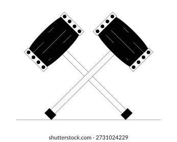 Large viking hammer, cartoon vector illustration.