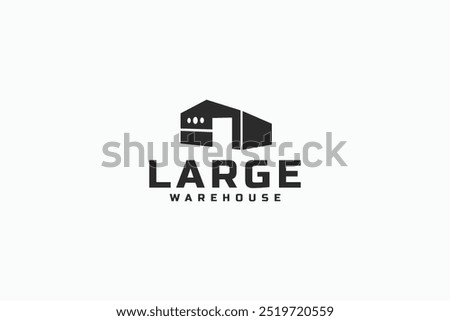 large warehouse icon logo vector design template. flat big warehouse mark symbol logo design vector illustration with elegant, modern and simple styles for storage, cargo, and logistic business