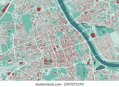 Large Warsaw map, urban area