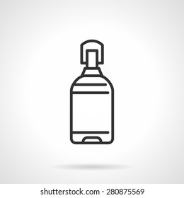 Large water bottle for water cooler. Flat black line vector icon on white background.