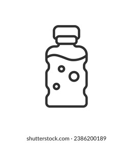 Botella de agua grande, icono lineal. Línea con trazo editable