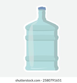 Large Water Jug Vector Sticker. Vector illustration of a large water jug, perfect for depicting hydration, water storage, and eco-friendly themes. Ideal for designs related to sustainability