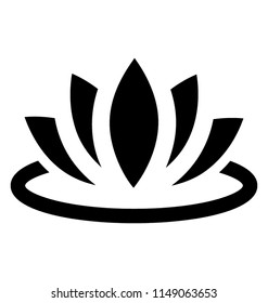 
A large water lily in an icon showcasing lotus graphic 
