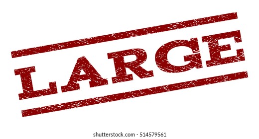 Large watermark stamp. Text tag between parallel lines with grunge design style. Rubber seal stamp with scratched texture. Vector dark red color ink imprint on a white background.