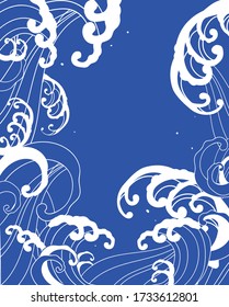 Large wave blue illustration vector