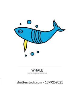 large whale vector type icon