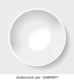 large white ceramic plate, with a deep-bottomed on a white background