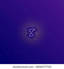 A large white contour electric screwdriver symbol in the center, surrounded by small dots. Vector illustration on dark blue gradient background with stars