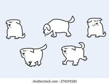 A large white dog. Vector