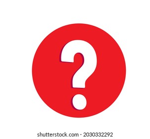 Large white question mark in the red circle vector illustration isolated on white background. Problem, doubt design concept.