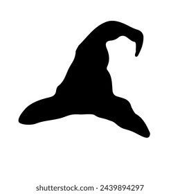 A large wizard hat symbol in the center. Isolated black symbol